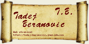 Tadej Beranović vizit kartica